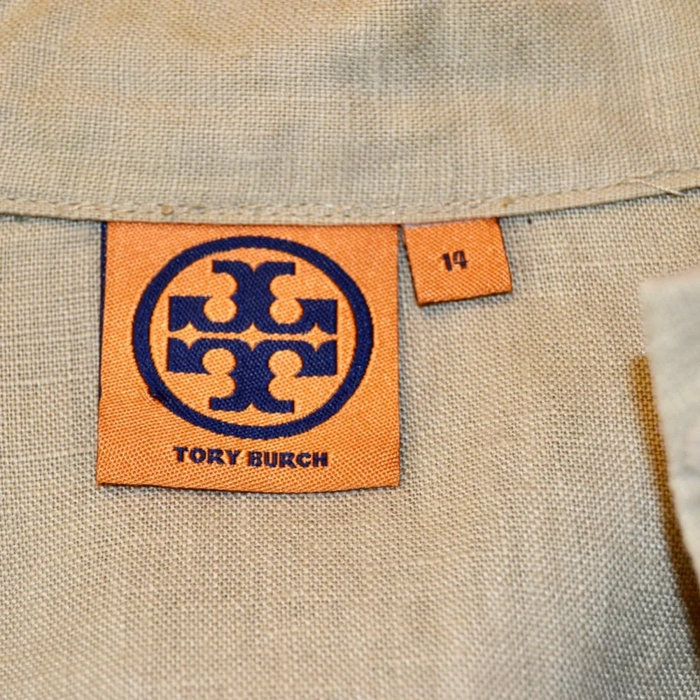 TORY BURCH V-Neck Long Sleeve Tunic Fit 10-12 Marked 14